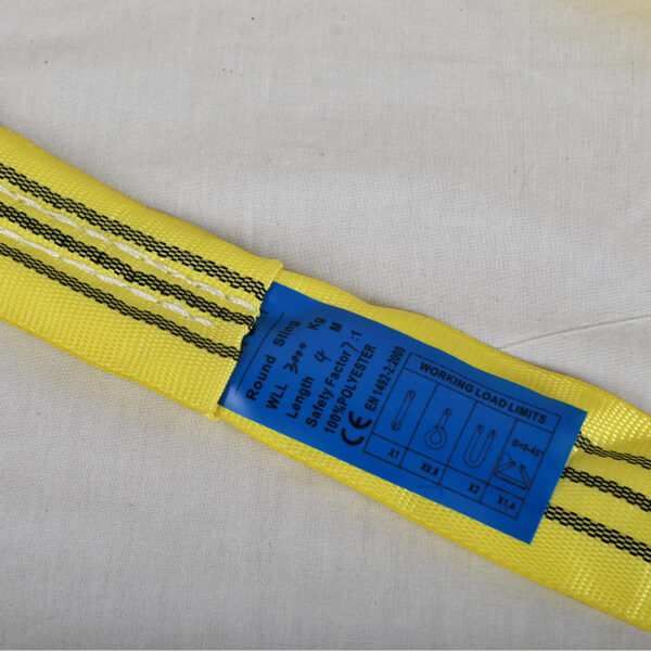 Goodsling Factory Direct High Quality 3 Ton Yellow Soft Capacity Heavy Round Sling - Image 4